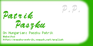 patrik paszku business card